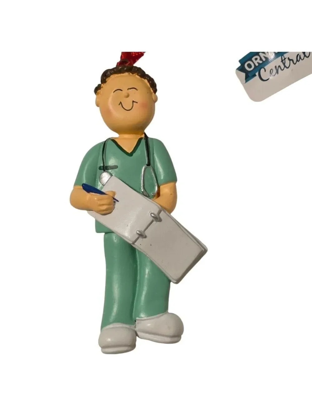 Scrub Nurse Ornaments  MALE with Stethoscope